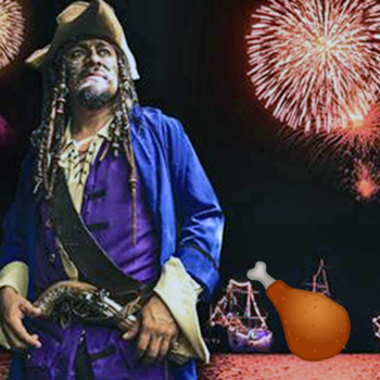 Capitan Hook cena de Pollo - Show Pirata PROMO 2X1